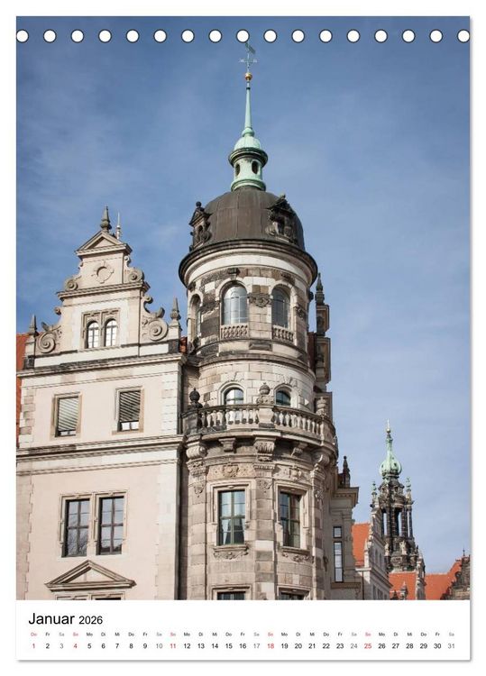 Produktbild: Dresden - Beeindruckende Architektur (Tischkalender 2026 DIN A5 hoch), CALVENDO Monatskalender