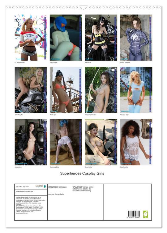 Produktbild: Superheroes Cosplay Girls (Wandkalender 2026 DIN A2 hoch), CALVENDO Monatskalender