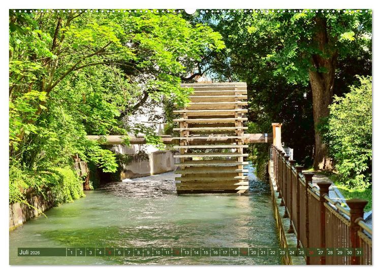 Produktbild: Augsburg - Stadt des Wassers zwischen Lech und Wertach (hochwertiger Premium Wandkalender 2026 DIN A2 quer), Kunstdruck in Hochglanz
