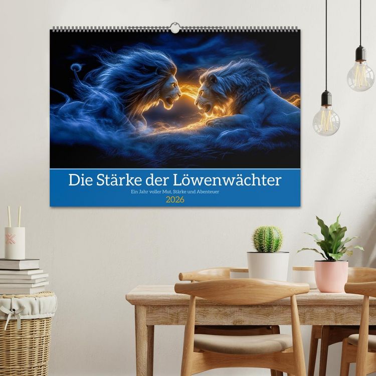 Produktbild: Die St&auml;rke der L&ouml;wenw&auml;chter (Wandkalender 2026 DIN A2 quer), CALVENDO Monatskalender