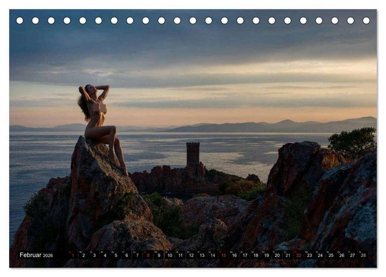 Produktbild: C&ocirc;te d'Azur - Landschaftsaktbilder in der Natur (Tischkalender 2026 DIN A5 quer), CALVENDO Monatskalender