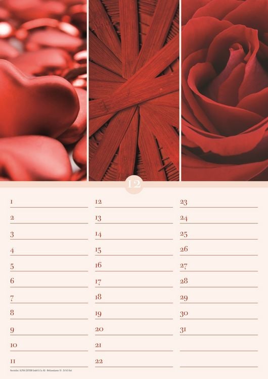 Produktbild: Geburtstagskalender Harmonie & Farbe - immerw&auml;hrend - (21 x 30)