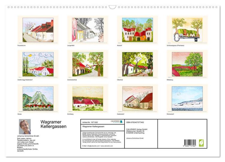 Produktbild: Wagramer Kellergassen (Wandkalender 2026 DIN A2 quer), CALVENDO Monatskalender