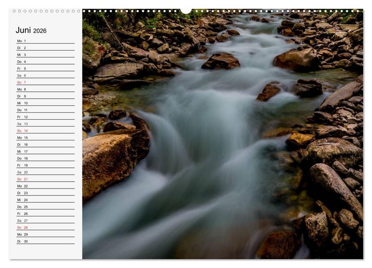 Produktbild: Wildwasser. Gebirgsb&auml;che und Wasserf&auml;lle (Wandkalender 2026 DIN A2 quer), CALVENDO Monatskalender
