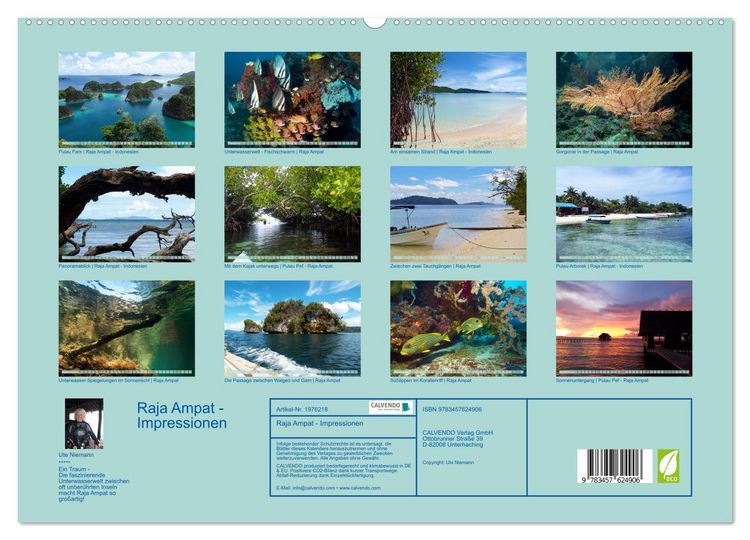 Produktbild: Raja Ampat - Impressionen (Wandkalender 2026 DIN A2 quer), CALVENDO Monatskalender