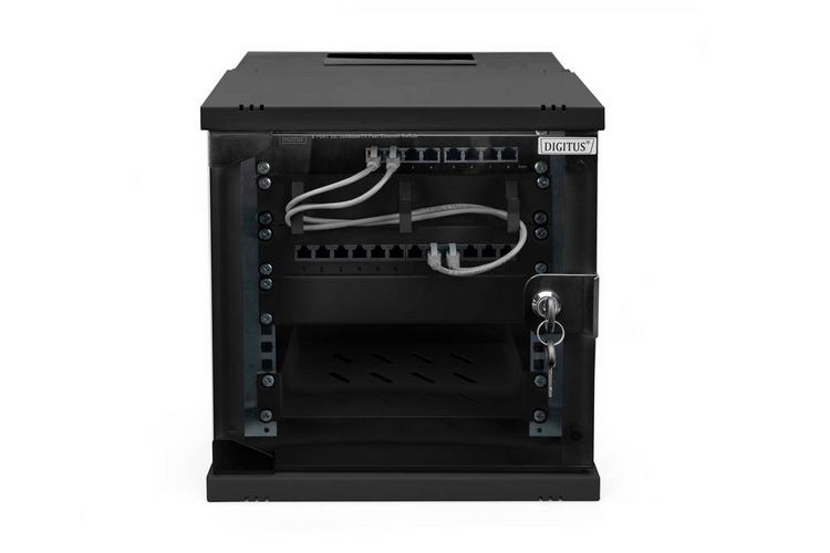 Produktbild: Digitus DN-49101 10 Zoll Wandgeh&auml;use 6 HE Schwarz, Schwarz (RAL 9005)