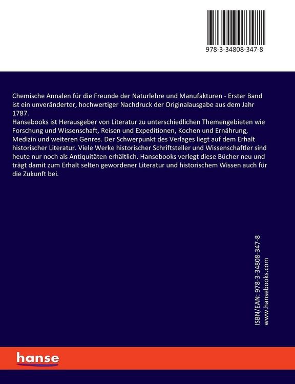 Produktbild: Chemische Annalen f&uuml;r die Freunde der Naturlehre und Manufakturen