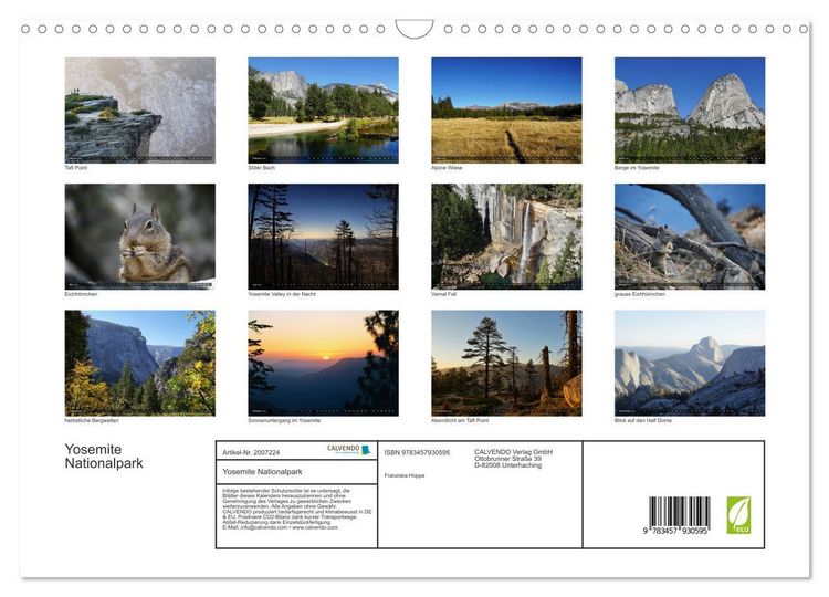 Produktbild: Yosemite Nationalpark (Wandkalender 2026 DIN A3 quer), CALVENDO Monatskalender