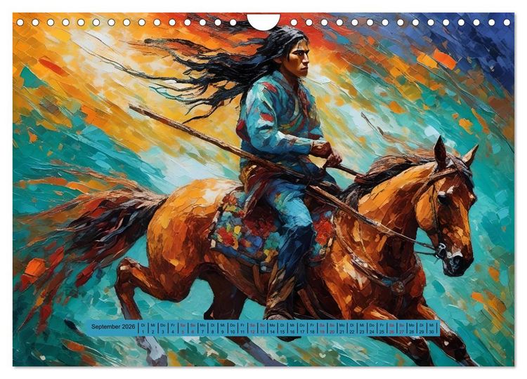 Produktbild: Amerikanische Ureinwohner - Bilder von Geschichten inspiriert (Wandkalender 2026 DIN A4 quer), CALVENDO Monatskalender