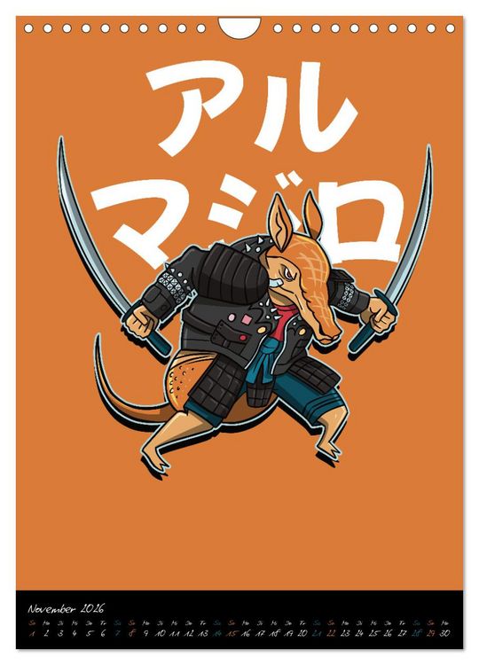 Produktbild: Gef&auml;hrliche Tier Samurai (Wandkalender 2026 DIN A4 hoch), CALVENDO Monatskalender