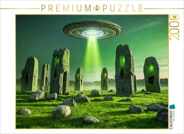 Produktbild: CALVENDO Puzzle Eine UFO errichtet Steinkreise | 2000 Teile Lege-Gr&ouml;&szlig;e 90x67cm Foto-Puzzle f&uuml;r gl&uuml;ckliche Stunden