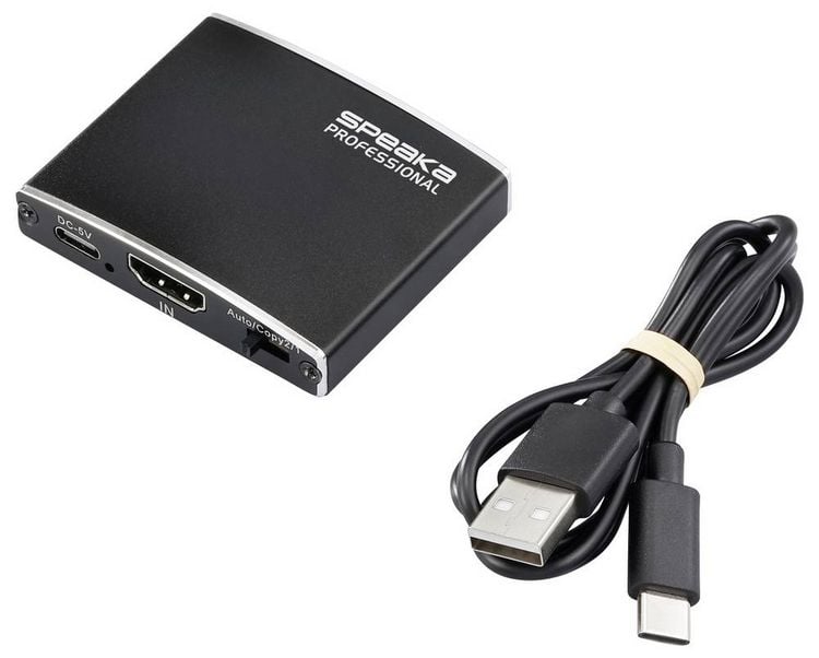 Produktbild: SpeaKa Professional SP-HDMIS-200 HDMI-Splitter mit Aluminiumgeh&auml;use, Ultra HD-f&auml;hig 3840 x 2160 Pixel Schwarz