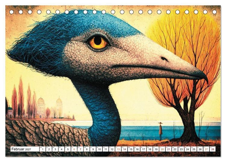 Produktbild: Schr&auml;ge V&ouml;gel im Blick (Tischkalender 2027 DIN A5 quer), CALVENDO Monatskalender