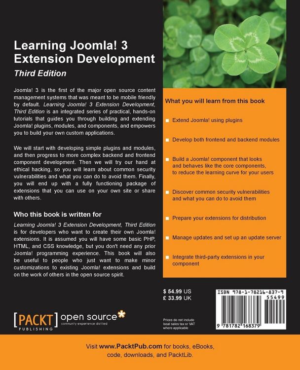 Produktbild: Learning Joomla! 3 Extension Development, Third Edition