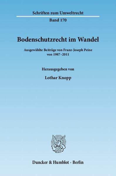 Produktbild: Bodenschutzrecht im Wandel.