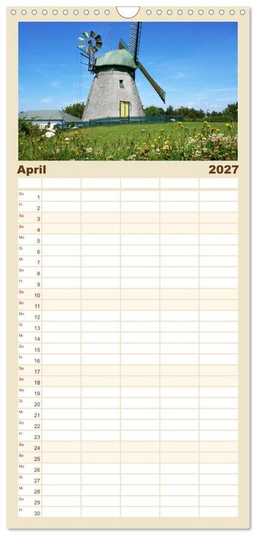Produktbild: Familienplaner 2027 - Amrum &ndash; Trauminsel in der Nordsee mit 5 Spalten (Wandkalender, 21 x 45 cm) CALVENDO