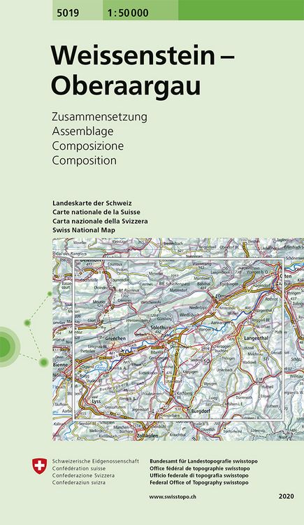 Produktbild: Swisstopo 1 : 50 000 Weissenstein Oberaargau