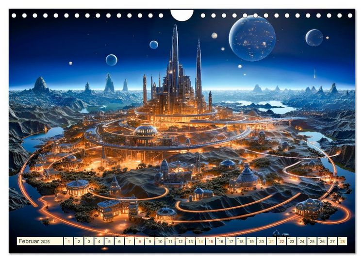 Produktbild: Futuristische Lebens Welten (Wandkalender 2026 DIN A4 quer), CALVENDO Monatskalender