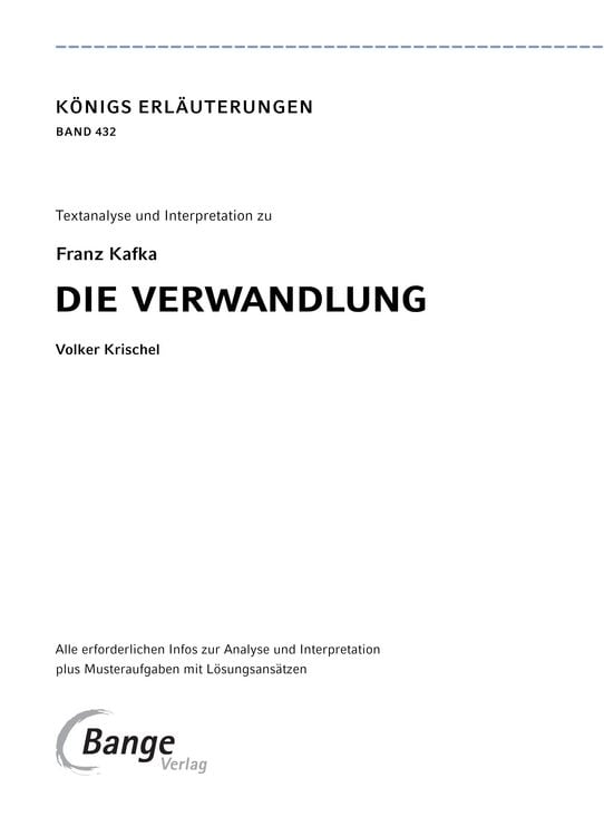 Produktbild: Die Verwandlung von Franz Kafka