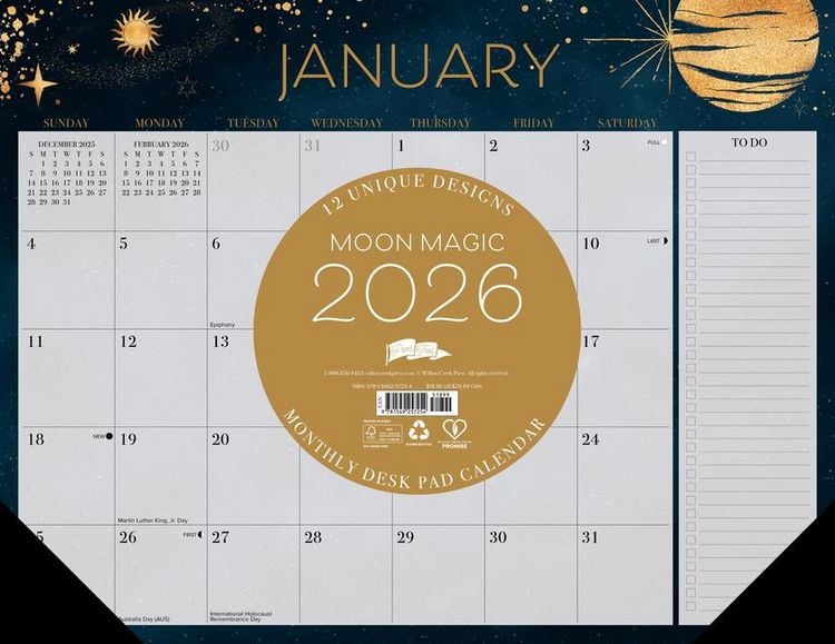 Produktbild: Moon Magic 2026 22 X 17 Large Monthly Deskpad