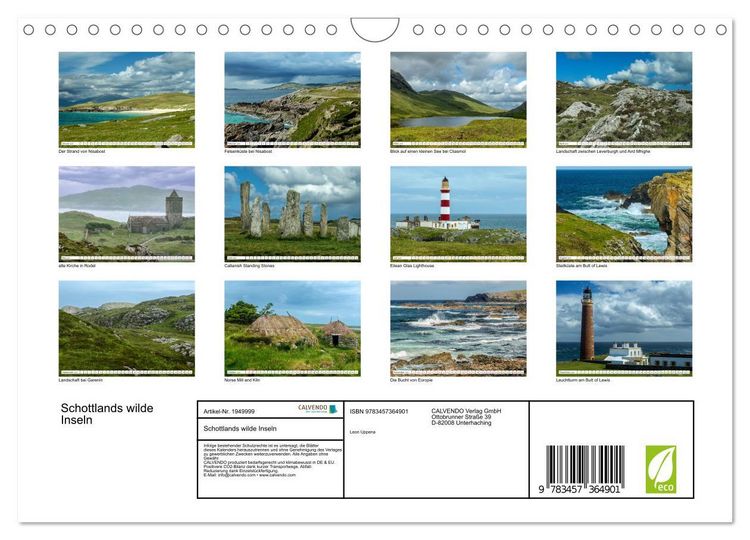Produktbild: Schottlands wilde Inseln (Wandkalender 2026 DIN A4 quer), CALVENDO Monatskalender
