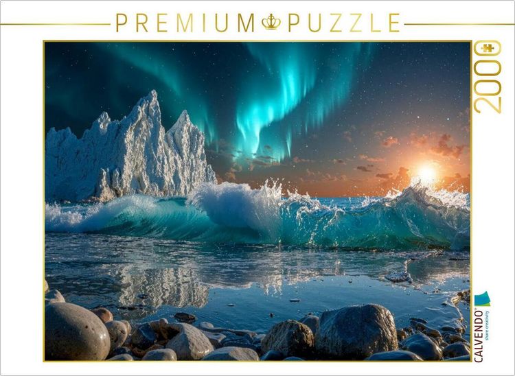 Produktbild: CALVENDO Puzzle Magischer Himmel &uuml;ber den Eisbergen | 2000 Teile Lege-Gr&ouml;&szlig;e 90x67cm Foto-Puzzle f&uuml;r gl&uuml;ckliche Stunden