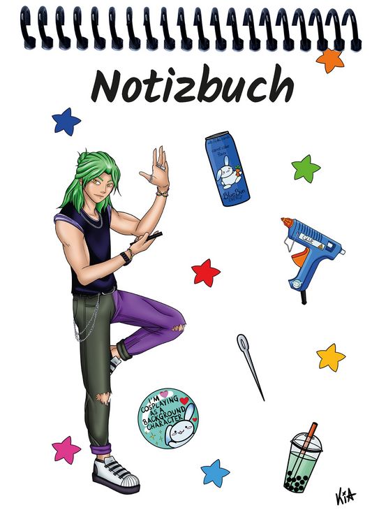 Produktbild: A 5 Notizblock Manga Quinn, wei&szlig;, kariert