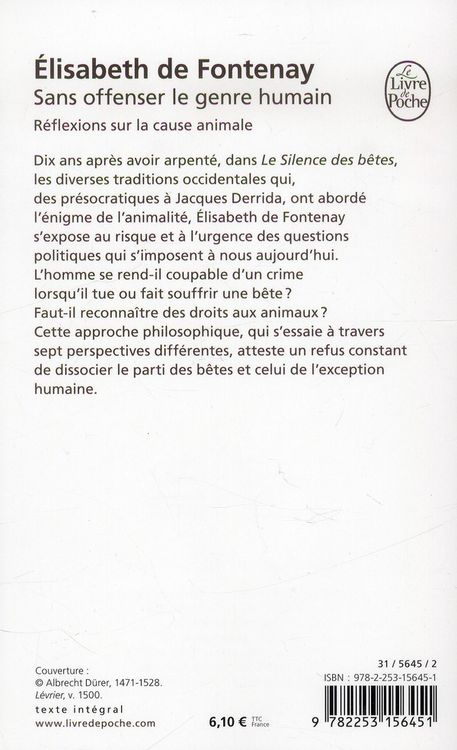 Produktbild: Sans offenser le genre humain : r&eacute;flexions sur la cause animale