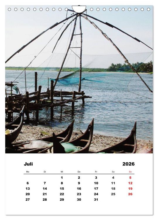 Produktbild: In Kerala (Wandkalender 2026 DIN A4 hoch), CALVENDO Monatskalender