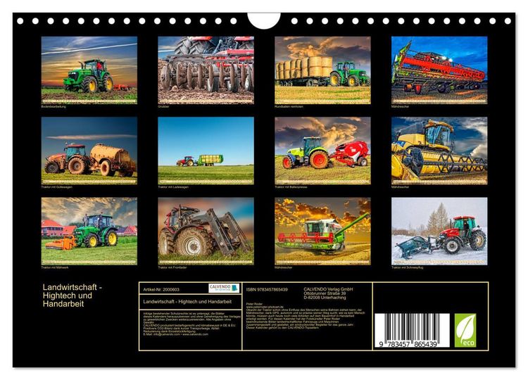 Produktbild: Landwirtschaft - Hightech und Handarbeit (Wandkalender 2026 DIN A4 quer), CALVENDO Monatskalender