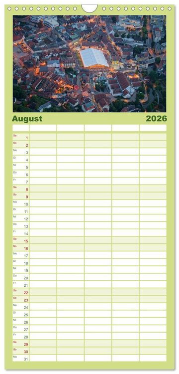 Produktbild: Familienplaner 2026 - Oberfranken aus der Vogelperspektive mit 5 Spalten (Wandkalender, 21 x 45 cm) CALVENDO