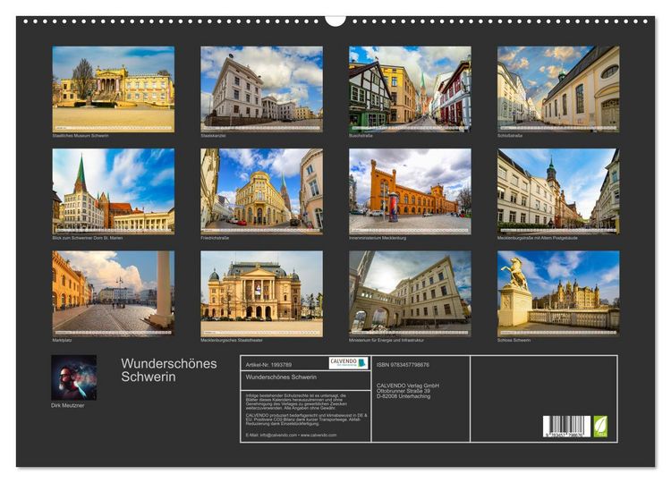 Produktbild: Wundersch&ouml;nes Schwerin (Wandkalender 2026 DIN A2 quer), CALVENDO Monatskalender