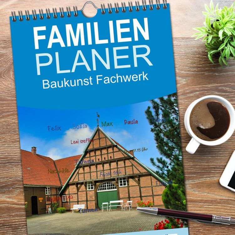 Produktbild: Familienplaner 2026 - Baukunst Fachwerk mit 5 Spalten (Wandkalender, 21 x 45 cm) CALVENDO
