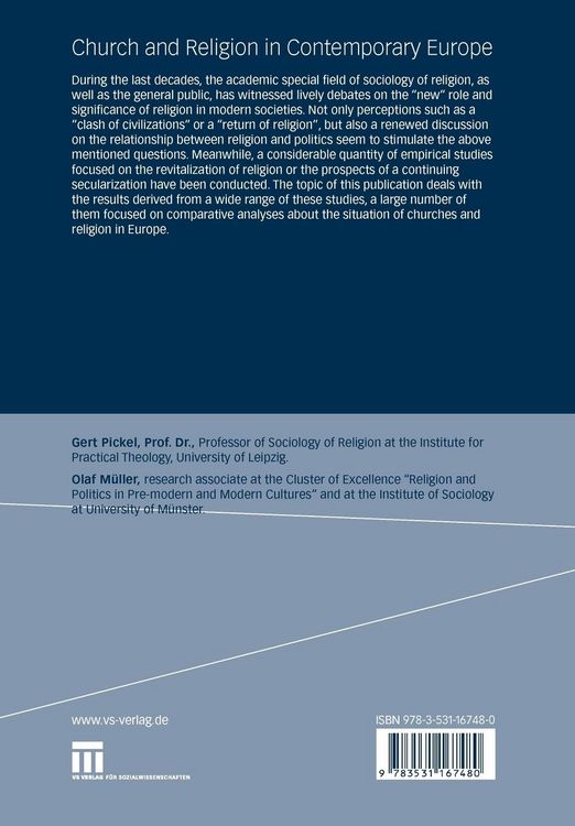 Produktbild: Church and Religion in Contemporary Europe