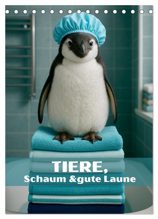 Produktbild: Tiere, Schaum und gute Laune (Tischkalender 2026 DIN A5 hoch), CALVENDO Monatskalender