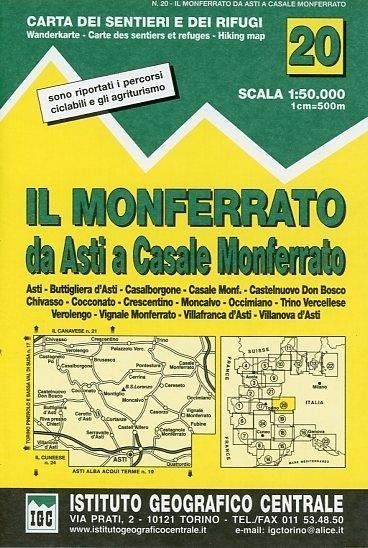 Produktbild: Carta n. 20 Il Monferrato 1:50.000. Carta dei sentieri e dei rifugi