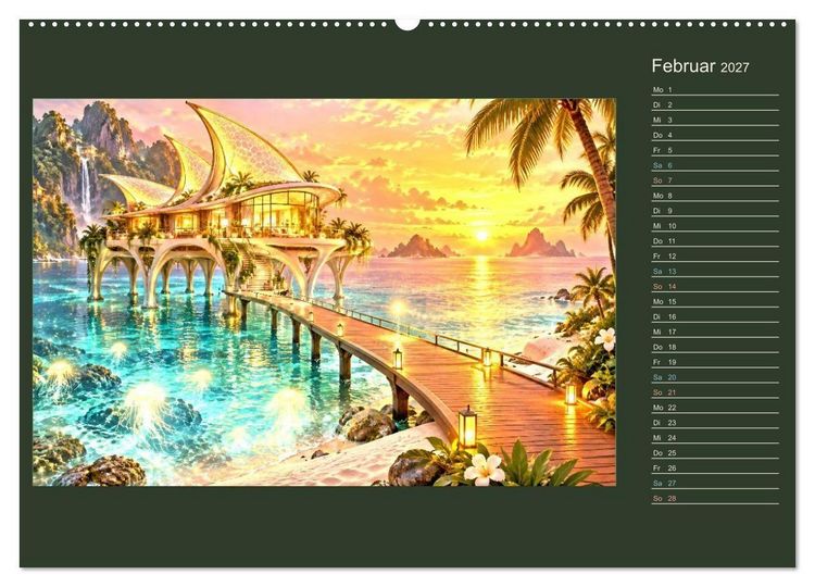 Produktbild: M&auml;rchenh&auml;user von morgen (hochwertiger Premium Wandkalender 2027 DIN A2 quer), Kunstdruck in Hochglanz