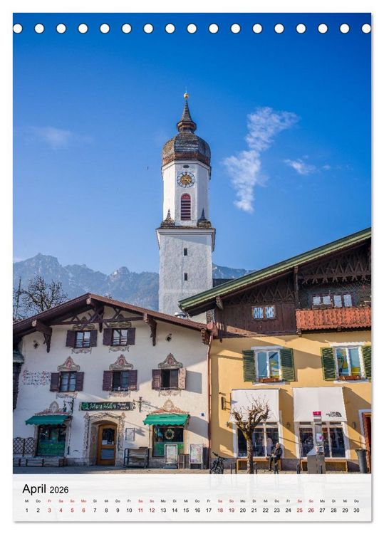 Produktbild: Garmisch-Partenkirchen und die faszinierende Bergwelt der Alpen (Tischkalender 2026 DIN A5 hoch), CALVENDO Monatskalender