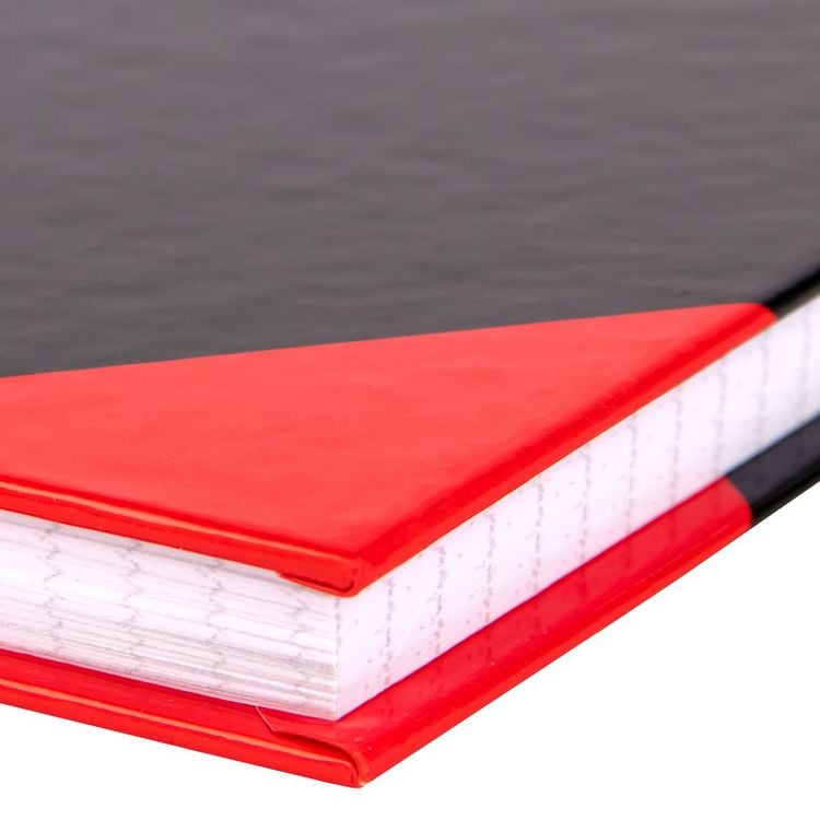 Produktbild: Idena Notizbuch Kladde kariert 96 Blatt 70g/m&sup2; schwarz/rot DIN A5