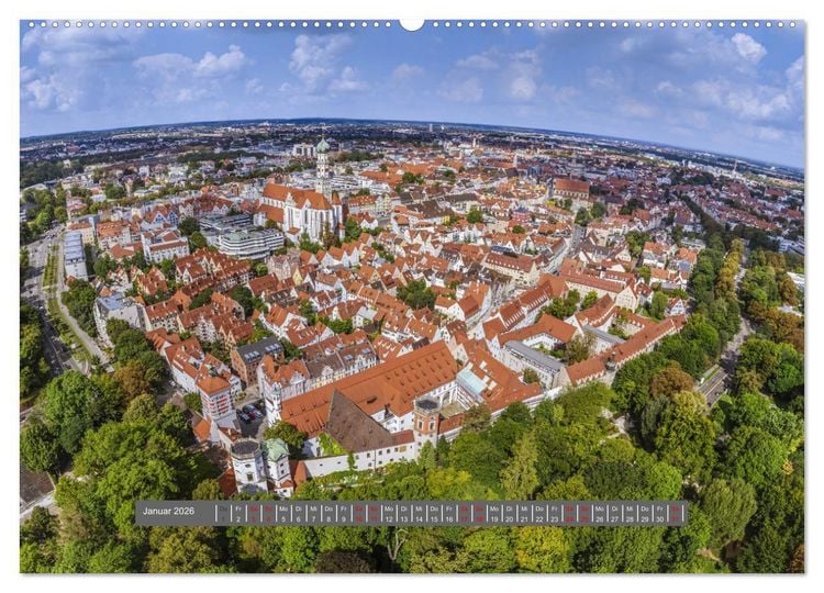 Produktbild: Meine Heimat von oben - Luftbilder von Augsburg (hochwertiger Premium Wandkalender 2026 DIN A2 quer), Kunstdruck in Hochglanz