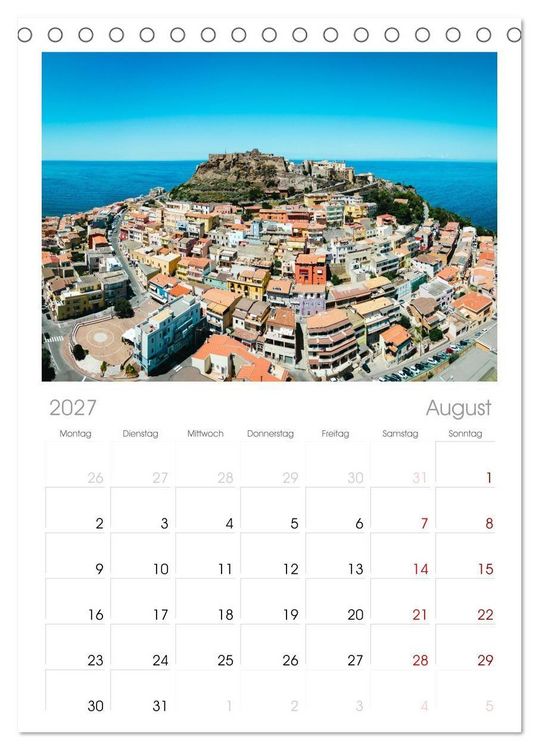 Produktbild: Tischplaner 2027 - Sardinien. Sch&ouml;ne Landschaften und bunte St&auml;dte. (A5 Tischkalender zum Aufstellen) CALVENDO