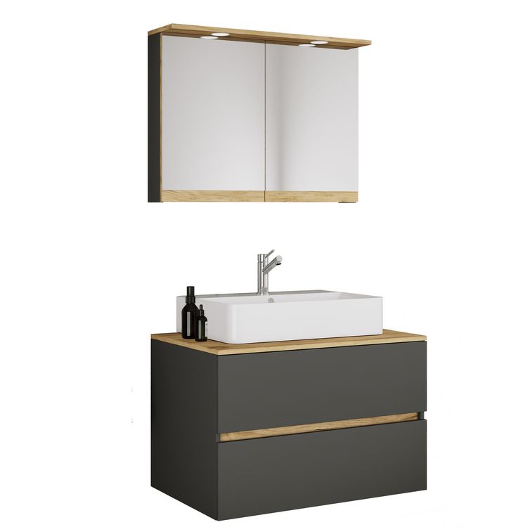 Produktbild: 3 tlg. Badm&ouml;bel-Set mit Waschbecken Cosila-A 80 cm