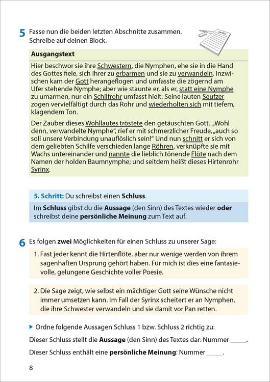 Produktbild: Inhaltsangabe. Aufsatz 7.-9. Klasse, A5-Heft