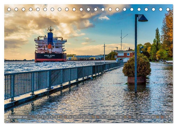 Produktbild: Bremens maritimer Norden: Vegesack (Tischkalender 2026 DIN A5 quer), CALVENDO Monatskalender