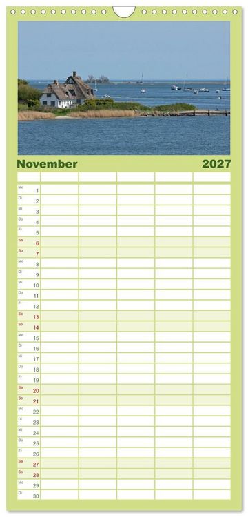 Produktbild: Familienplaner 2027 - Die Schlei - Segelrevier und Naturpark mit 5 Spalten (Wandkalender, 21 x 45 cm) CALVENDO