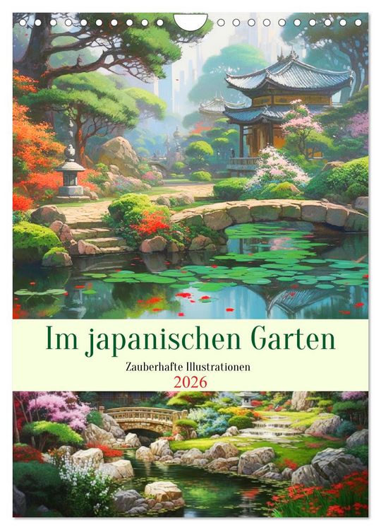 Produktbild: Im japanischen Garten. Zauberhafte Illustrationen (Wandkalender 2026 DIN A4 hoch), CALVENDO Monatskalender