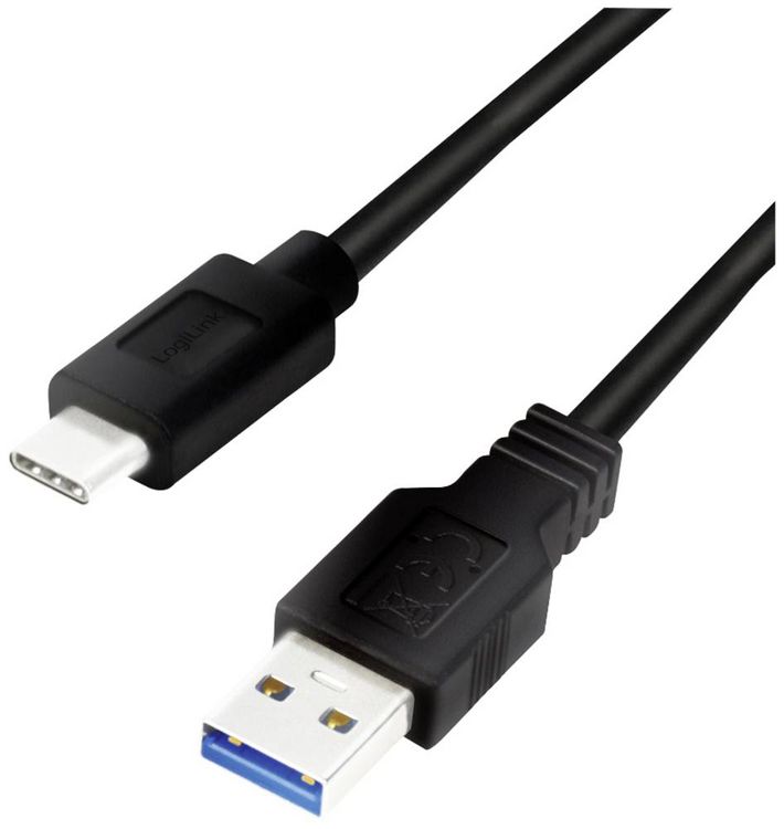 Produktbild: LogiLink USB-Kabel USB 3.2 Gen1 USB-A Stecker, USB-C&reg; Stecker 1.50m CU0169