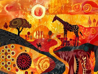 Produktbild: CALVENDO Puzzle Abstrakte Giraffe mit Ornamentmuster-Design | 1000 Teile Lege-Gr&ouml;&szlig;e 64x48cm Foto-Puzzle f&uuml;r gl&uuml;ckliche Stunden