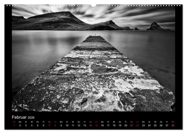 Produktbild: Soultouch - Schwarzwei&szlig; Landschaften, die die Seele ber&uuml;hren (hochwertiger Premium Wandkalender 2026 DIN A2 quer), Kunstdruck in Hochglanz