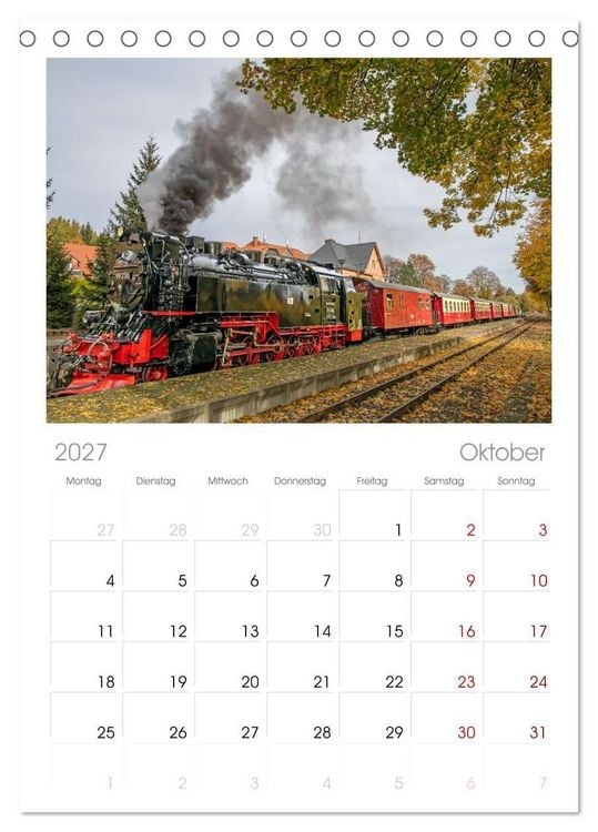 Produktbild: Tischplaner 2027 - Dampflokomotiven im Harz - Eine Reise in die goldene &Auml;ra der Eisenbahn (A5 Tischkalender zum Aufstellen) CALVENDO